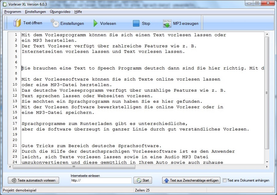 Vorleseprogramm Vorleseprogramm