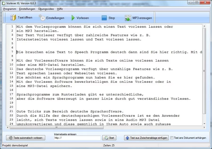 Vorleseprogramm Vorleseprogramm
